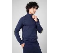 ENORSIA Elbow Patch Half Zip Sweatshirt - M - Navy - Navy & Green: 100% Cotton, Grey: 94% Cotton, 6% Viscose