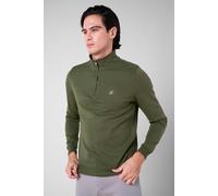 ENORSIA Elbow Patch Half Zip Sweatshirt - XL - Green - Navy & Green: 100% Cotton, Grey: 94% Cotton, 6% Viscose