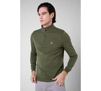 ENORSIA Elbow Patch Half Zip Sweatshirt - XXL - Green - Navy & Green: 100% Cotton, Grey: 94% Cotton, 6% Viscose