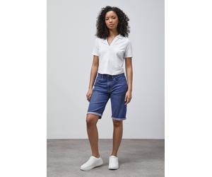 Enorsia Essential Knee Length Shorts In Mid Blue Mid Blue