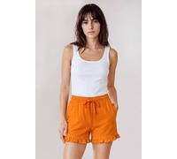 Enorsia Essential Shorts With Frill Hem In Orange Orange