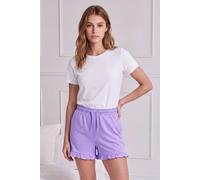 Enorsia Essential Shorts With Frill Hem In Purple Purple