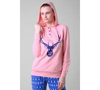 Enorsia Festive Reindeer Pink Hoodie Pink