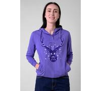Enorsia Festive Reindeer Purple Hoodie Purple