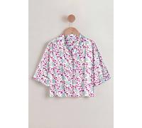 Enorsia Floral Cuban Collar Boxy Shirt In White White