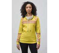ENORSIA Geo Printed High Collar Sweatshirt - 12 - Yellow - 58% Cotton, 42% Polyester