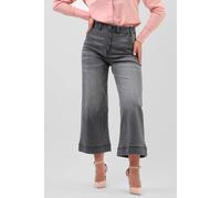 Enorsia Grey Wide Leg Culottes Jeans In Mid Grey Mid Grey