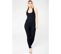 Enorsia Halterneck Ribbed Jersey Jumpsuit In Black Black