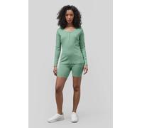Enorsia Henley Long Sleeve Tee & Shorts Rib Jersey Co-Ords In Green Green