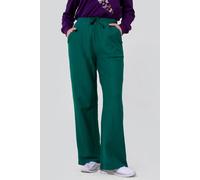 Enorsia Herringbone Wide Leg Trouser In Green Green