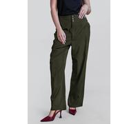 Enorsia High-Waisted Stright Leg Trousers In Green Green