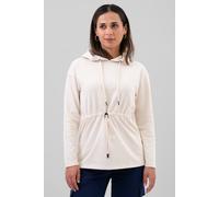 Enorsia Hooded Tie Waist Sweatshirt In White White