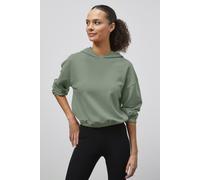 ENORSIA Jersey Hoodie With Elastic Waistband - 10 - Green - 55% Cotton, 45% Polyester