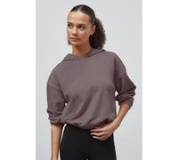 Enorsia Jersey Hoodie With Elastic Waistband In Brown Brown