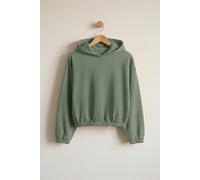 Enorsia Jersey Hoodie With Elastic Waistband In Green Green