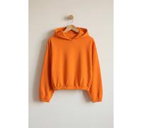 Enorsia Jersey Hoodie With Elastic Waistband In Orange Orange