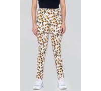 Enorsia Leopard Print Regular Length Leggings In White White