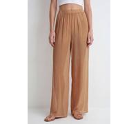 Enorsia Lightweight Crepe Viscose Wide-Leg Trousers In Orange Orange