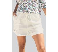 Enorsia Linen Blend Shorts In White