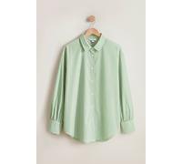 Enorsia Long Sleeve Stripe Poplin Shirt In Green Green