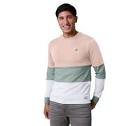 Enorsia Long Sleeves Colourblock T-Shirt With Crew Neck and Ribbed Design On The Cuffs - Cream, M