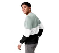 Enorsia Long Sleeves Colourblock T-Shirt with Crew Neck and Ribbed Design On The Cuffs - Green, M