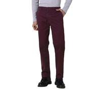 Enorsia Men’s Cotton Pants with Stretch Fit - Chinos Slim, Casual for Men, Hiking Pants, Ripstop Design - Elastic Waist Comfy Bottoms for Everyday - Wear Deep Maroon, 34 UK Size