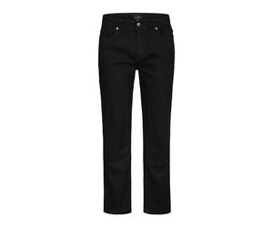 Enorsia Men’s Straight Leg Black Denim Jeans Soft Cotton-Stretch, Carpenter Stitch Detail, Regular Fit, Zip Fly, Classic Five-Pocket, Casual & Smart-Casual Black Jeans for Mens - Black, 34 UK Size