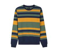 Enorsia Men’s Stripe Crew Neck Sweatshirt - Premium Cotton Terry Pullover Regular Fit Jumper - Soft Breathable Casual Layering Men’s Sweatshirt for Everyday Comfort - Navy, Size Small UK