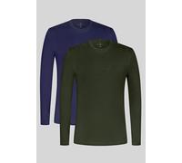 Enorsia Men's 100 % Combed Cotton Long Sleeve T-Shirt 2 Pack in Olive | Size: Medium Enorsia Olive M
