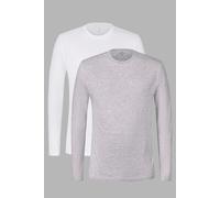 Enorsia Men's 100 % Combed Cotton Long Sleeve T-Shirt 2 Pack in White | Size: Medium Enorsia White M