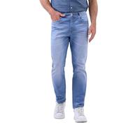 Enorsia Mens Authentic Straight Leg Jeans with 5 Pockets, Branded Button, Zip Fly Fastening and Soft Cotton Fabric (Light Blue,36)