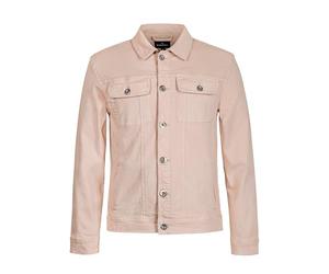 Enorsia Mens Beige Denim Jacket, Overdye Cotton Rich Jacket with Classic Collar, Button Front Casual Jacket, Lightweight Layering Mens Jackets for Men UK Smart Casual Wear - Cream, XXL