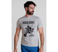 Enorsia Men's Biker Graphic Printed T-Shirt in Grey | Size: Small Enorsia Grey S