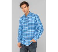 Enorsia Men's Blue Check Long Sleeve Casual Fit Shirt | Size: Small Enorsia Blue S