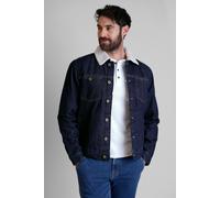 ENORSIA Men's Borg Collar Raw Denim Jacket - XL - Raw Wash - 100% Cotton; Body & Sleeve Lining: 100% Polyester