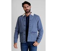 ENORSIA Men's Borg Lined Blue Denim Jacket - XXL - Mid Blue - 99% Cotton, 1% Spandex; Body & Sleeve Lining: 100% Polyester