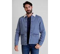 Enorsia Men's Borg Lined Denim Jacket in Mid Blue | Size: 2XL Enorsia Mid Blue 2XL