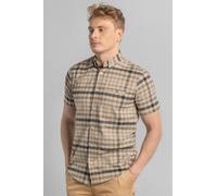 ENORSIA Mens Button Down SS Oxford Shirt - XL - Cream - 97% Cotton, 3% Spandex