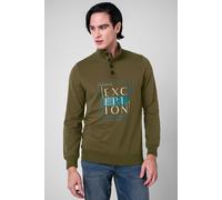 Enorsia Men's Button-Up Funnel Neck Sweatshirt in Green | Size: Small Enorsia Green S