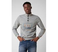 Enorsia Men's Button-Up Funnel Neck Sweatshirt in Grey | Size: Large Enorsia Grey L