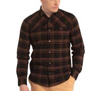 Enorsia Mens Check Oxford Shirt Long Sleeve, Cotton Rich Regular Fit Checked Shirt Mens, Button Through Casual Shirt for Men, Smart Casual Workwear and Everyday Styling (M, Orange)