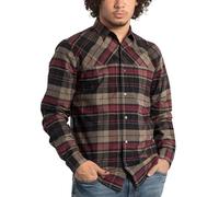 Enorsia Mens Check Oxford Shirt Long Sleeve, Cotton Rich Regular Fit Checked Shirt Mens, Button Through Casual Shirt for Men, Smart Casual Workwear and Everyday Styling (M, Red)