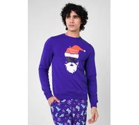 Enorsia Men's Christmas Santa Print Sweatshirt in Blue | Size: XL Enorsia Blue XL