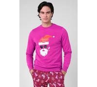 Enorsia Men's Christmas Santa Print Sweatshirt in Pink | Size: Medium Enorsia Pink M