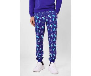 Enorsia Men's Christmas Tree-Reindeer Print Joggers in Blue | Size: Large Enorsia Blue L