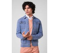 ENORSIA Mens Classic Blue Denim Jacket - XL - Blue - 99% Cotton, 1% Spandex