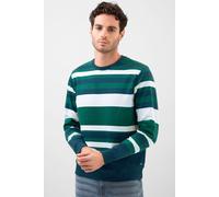 Enorsia Men's Classic Print Stripe Sweatshirt in Green | Size: XL Enorsia Green XL