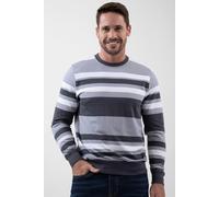 ENORSIA Mens Classic Print Stripe Sweatshirt - M - Grey - 100% Cotton Terry