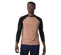 Enorsia Mens Classic Raglan Sleeve T-Shirt - Ribbed Crew Neck, Contrast Raglan Sleeves & Neck Binding, Soft Cotton Comfort Fit Casual Wear (M, Cream)